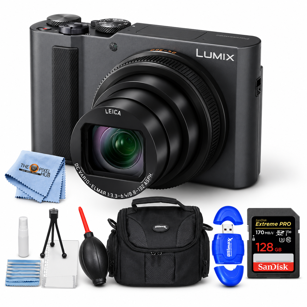 Panasonic TZ300/ZS300 Digital Camera (Silver) - 7PC Accessory Bundle