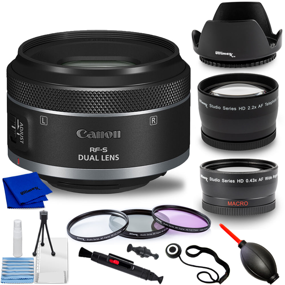 Canon RF-S 7.8mm f/4 STM Dual Lens 6795C002 - 10PC Accessory Bundle