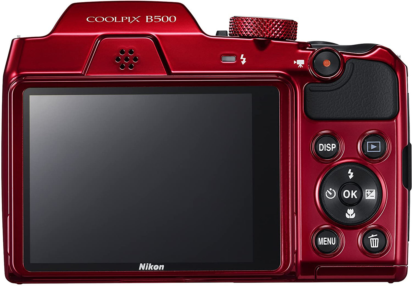 Nikon COOLPIX B500 Digitalkamera (rot) 26508 + 32 GB + Tasche im Paket