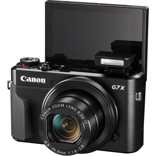 Canon PowerShot Digitalkamera G7 X Mark II mit WLAN &amp; NFC, LCD-Bildschirm und 1-Zoll-Sensor – (Schwarz) 11-teiliges Vorteilspaket