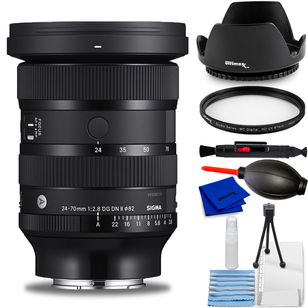 Sigma 24–70 mm f/2,8 DG DN II Art-Objektiv (Sony E) 57A965 – 7-teiliges Zubehörpaket