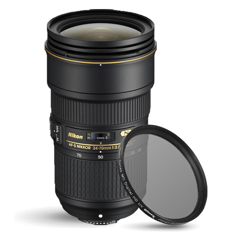 Nikon AF-S NIKKOR 24-70mm f/2.8E ED VR Lens + UV Filter