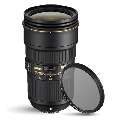 Nikon AF-S NIKKOR 24–70 mm 1:2,8E ED VR-Objektiv + UV-Filter