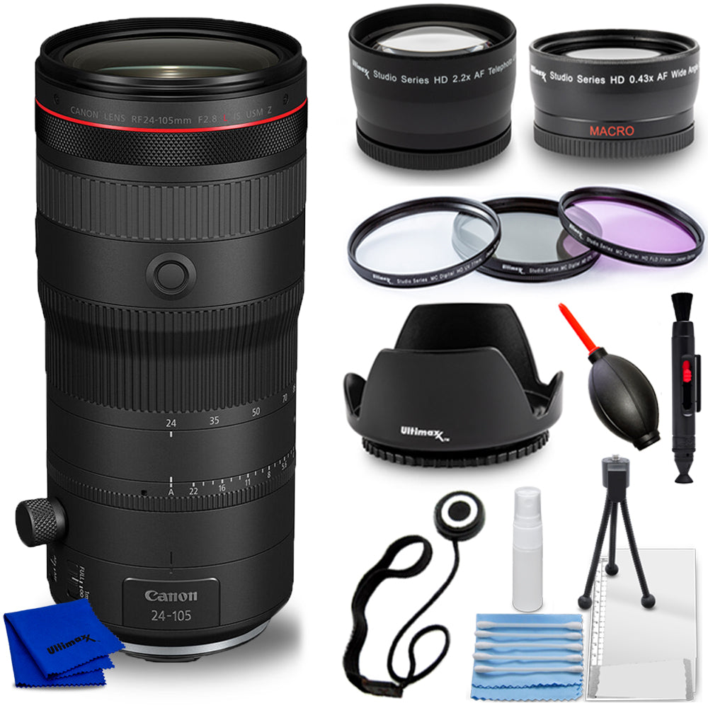 Canon RF 24-105mm f/2.8 L IS USM Z Lens (Canon RF) 6347C002 - 9PC Accessory Kit