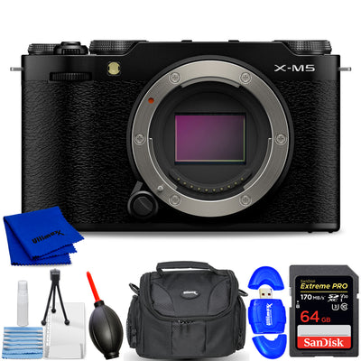 FUJIFILM X-M5 Mirrorless Camera (Black) 16900678 - 7PC Accessory Bundle