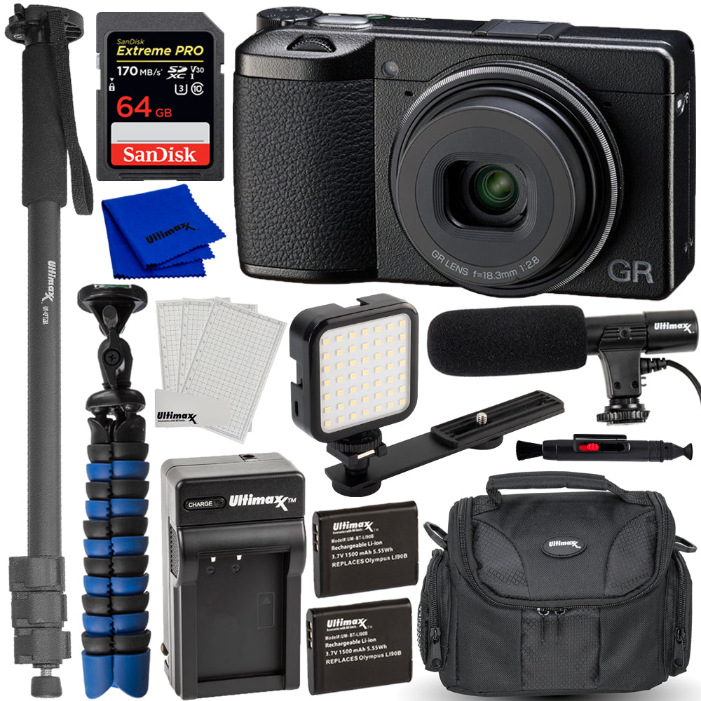 Ricoh GR III HDF Digitalkamera 01272 - 12-teiliges Zubehörpaket