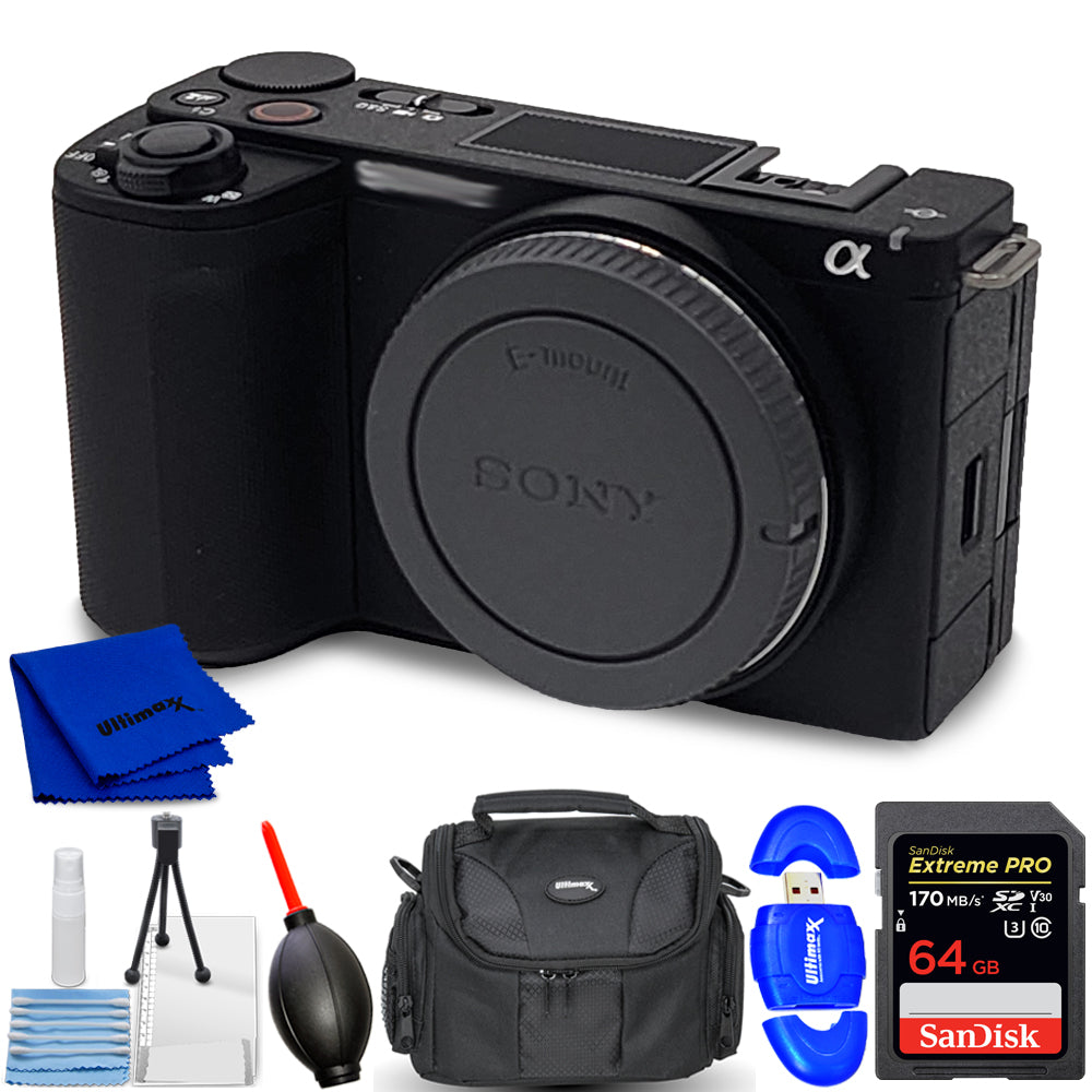 Sony ZV-E10 II Mirrorless Camera (Black) ZVE10M2B - 7PC Accessory Bundle