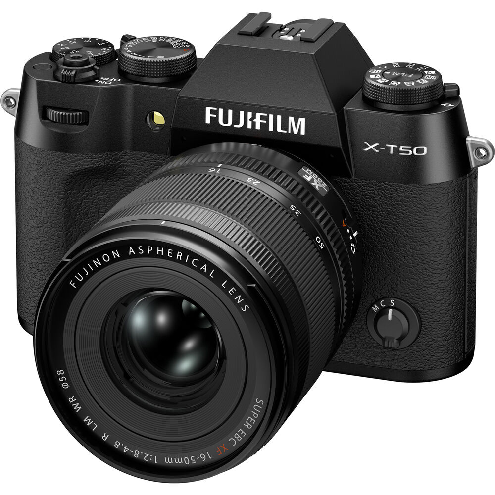 Spiegellose Kamera FUJIFILM X-T50 mit XF 16–50 mm f/2,8–4,8-Objektiv (schwarz)