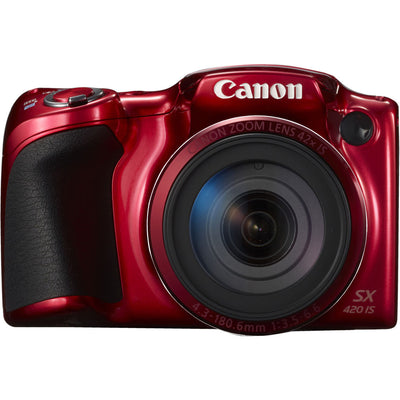 Canon PowerShot SX420 IS 20MP 42x Optical Zoom Digital Camera (Red) - 1069C001