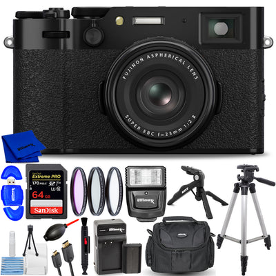 FUJIFILM X100VI Digital Camera (Black) 16821913 - 15PC Accessory Bundle