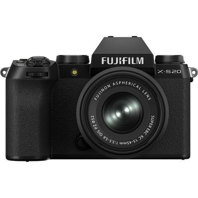 FUJIFILM X-S20 spiegellose Kamera mit 15-45-mm-Objektiv (schwarz) 16781943 – Bundle