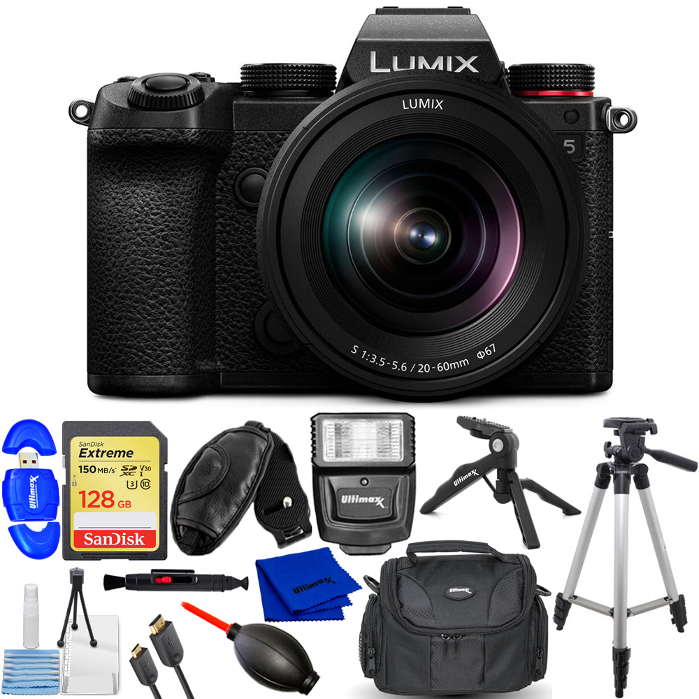 Panasonic Lumix S5 spiegellose Kamera mit 20–60-mm-Objektiv – 12-teiliges Zubehörpaket