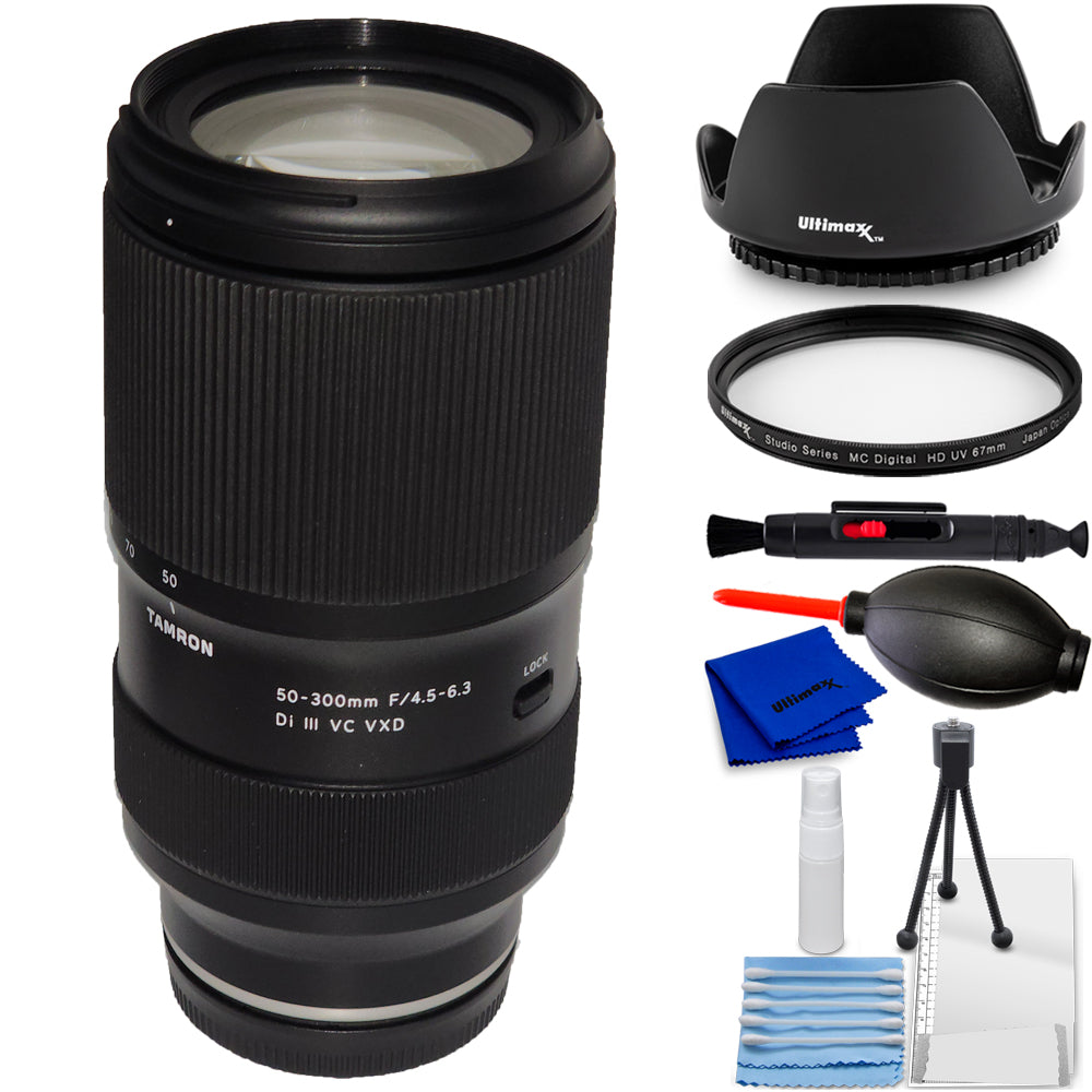 Tamron 50-300 mm f/4,5-6,3 Di III VC VXD-Objektiv (Sony E) AFA069S700 – 7-teiliges Paket