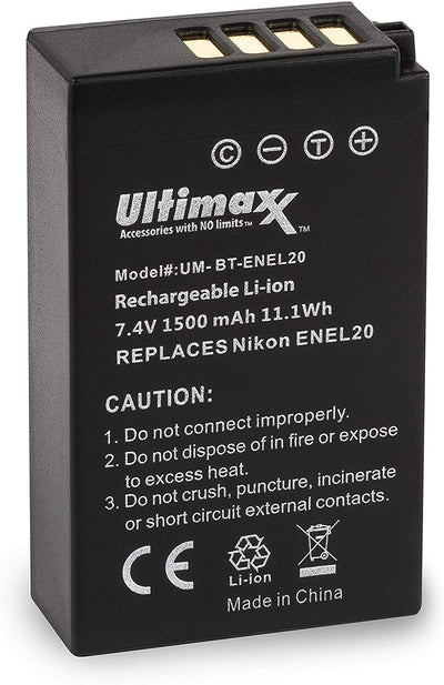 2x ENEL20 EN-EL20 Akkus &amp; Ladegerät für Nikon P1000, J1, J2, J3, S1, V3