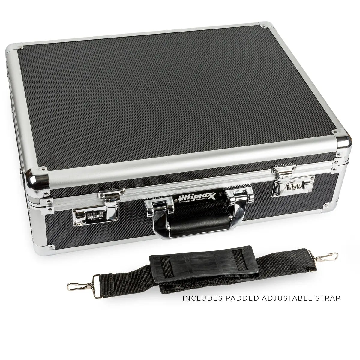 Medium Aluminum Camera Drone Case DIY Customizable Foam with Dual Combo Locks Ultimaxx