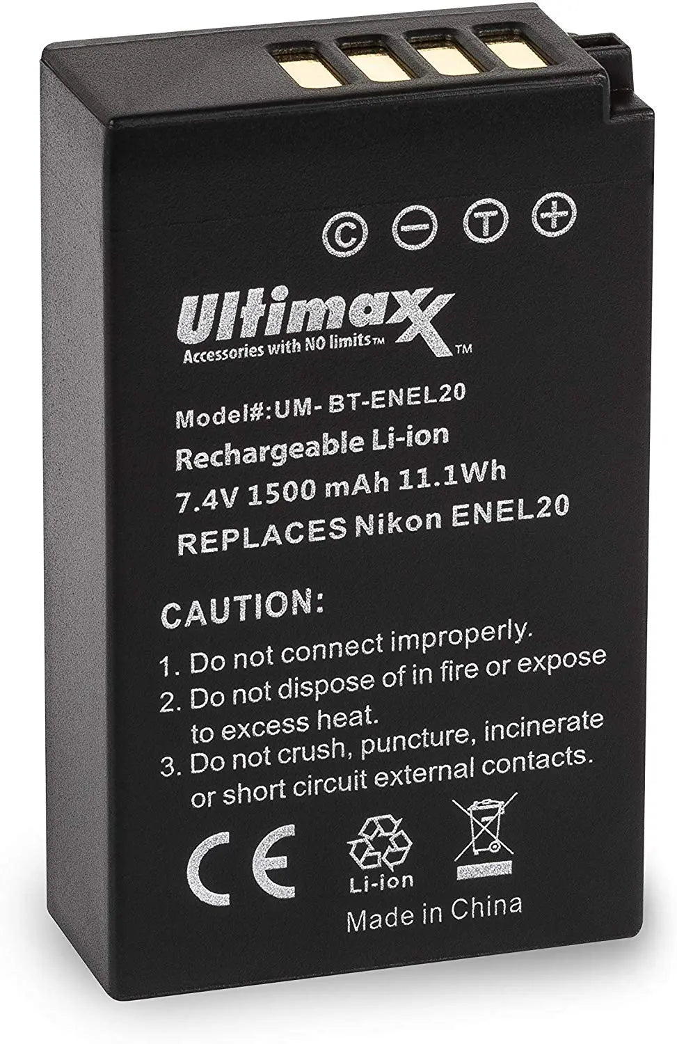 2x ENEL20 EN-EL20 Batteries & Charger for Nikon P1000, J1, J2, J3, S1, V3 Ultimaxx