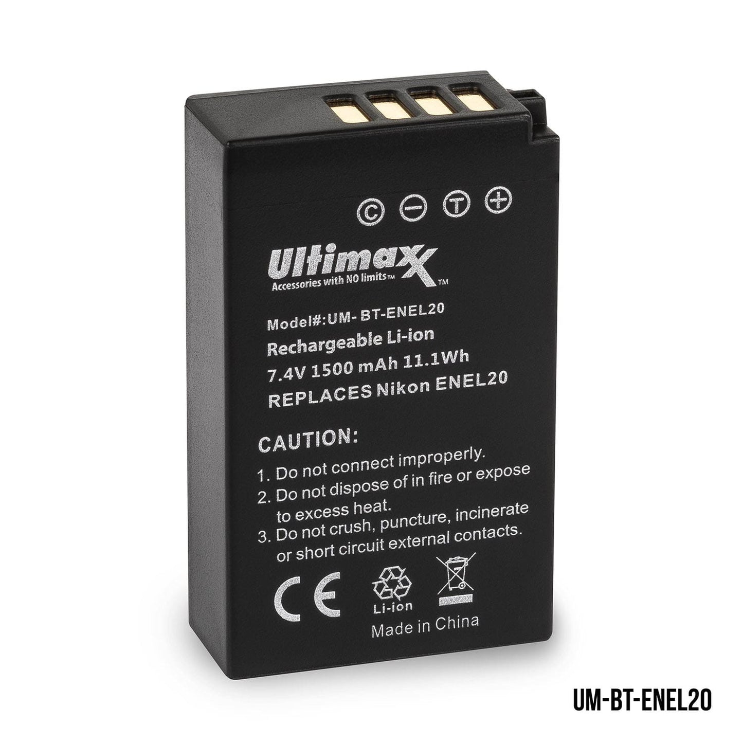 ULTIMAXX Ersatzakku ENEL20 (1500mAh) für Nikon 1 J1 J2 J3 S1