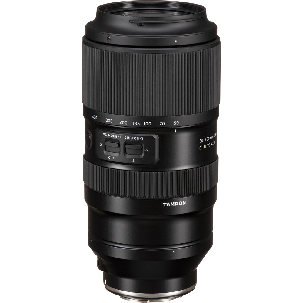 Tamron 50–400 mm f/4,5–6,3 Di III VC VXD-Objektiv für Sony E A067S – Zubehörpaket