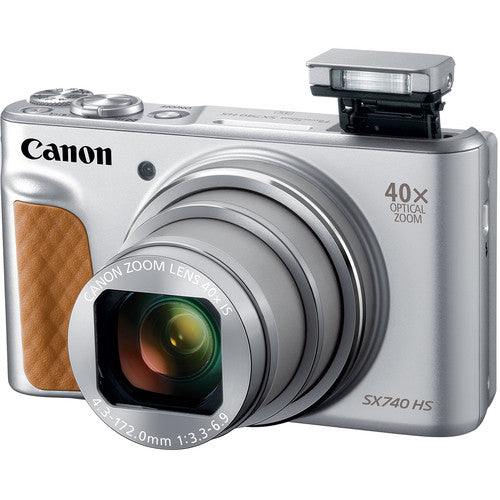 Canon PowerShot SX740 HS Digitalkamera (Silber) 2956C001 - 7-teiliges Zubehörpaket