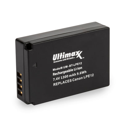 ULTIMAXX Ersatzakku für Canon LPE12 - 1300mAh