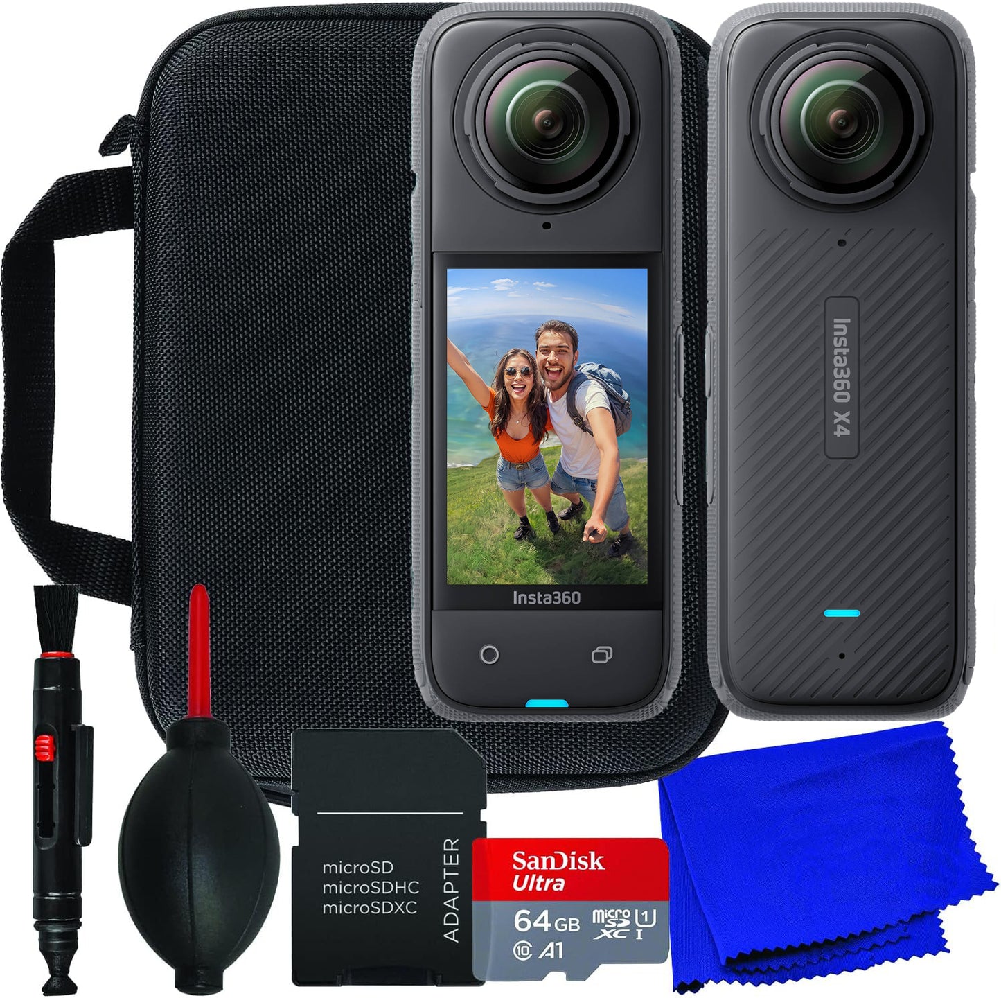 Insta360 X4 360° 8K-Kamera IN360ONEX4 – 6-teiliges 64-GB-Zubehörpaket