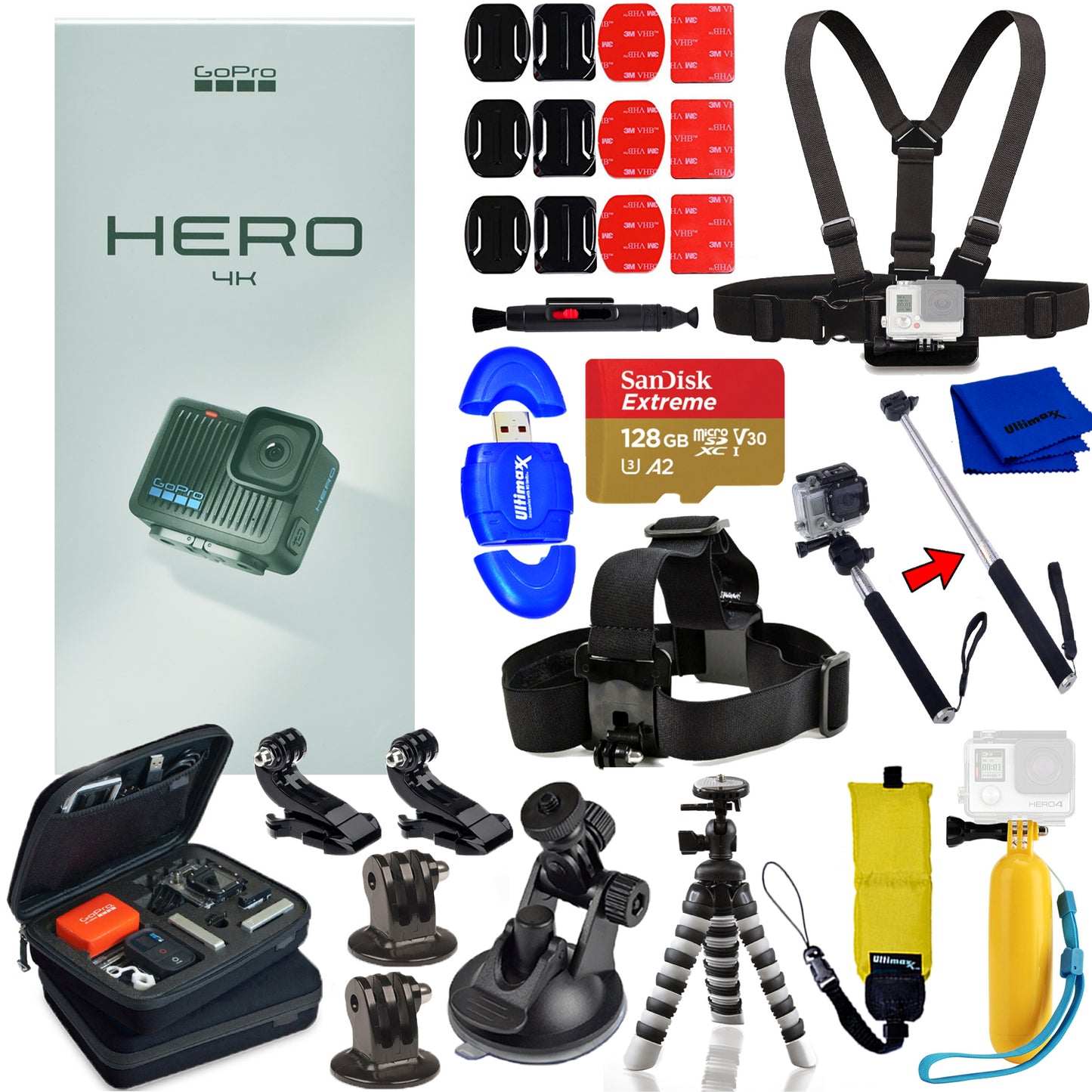 GoPro HERO Compact Action-Kamera CHDHF-131-AT – 16-teiliges Zubehörpaket