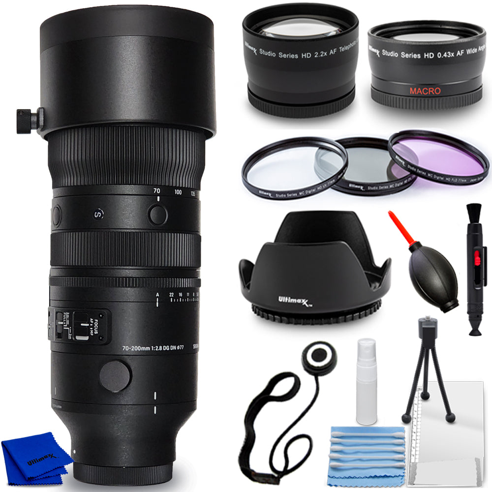 Sigma 70-200 mm f/2,8 DG DN OS Sportobjektiv (Sony E) 591965 – 9-teiliges Zubehörpaket