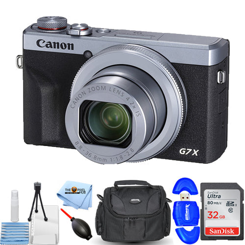Canon PowerShot G7 X Mark III Digital Camera (Silver) - Essential 32GB Bundle Canon
