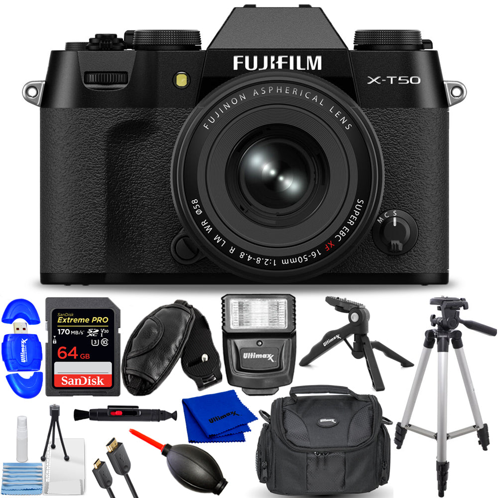 FUJIFILM X-T50 Mirrorless Camera with XF 16-50mm f/2.8-4.8 Lens (Black) Kit