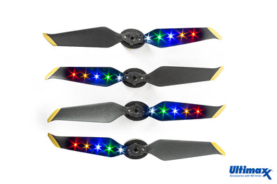 2 Paar geräuscharme LED-Propeller mit Schnellverschluss für DJI Mavic 2 Pro/Zoom