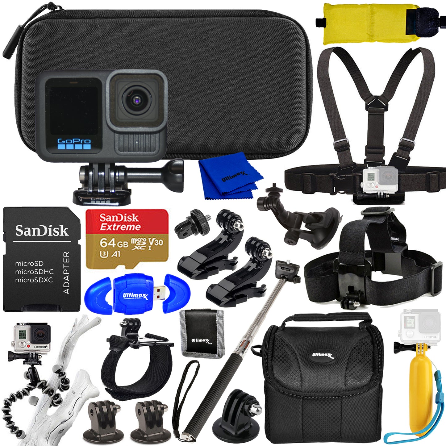 GoPro HERO13 Black Action Camera Specialty Bundle - 18PC Accessory Bundle