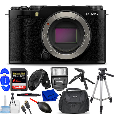 FUJIFILM X-M5 Mirrorless Camera (Black) 16900678 - 12PC Accessory Bundle