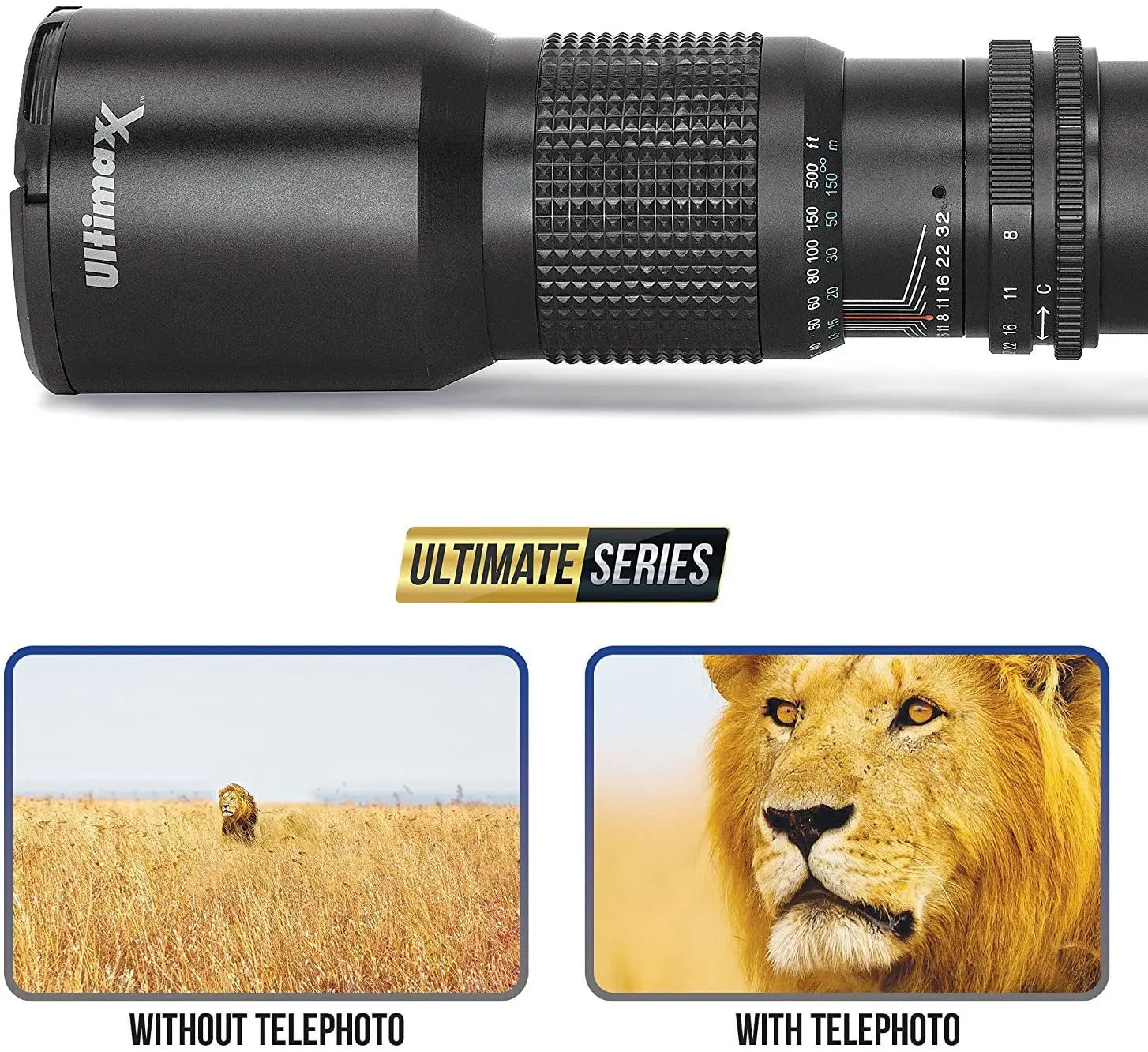 Super 500mm f/8 Manual Telephoto Lens for Nikon D5 D4S D810 D800 D750 D700 D610 Ultimaxx