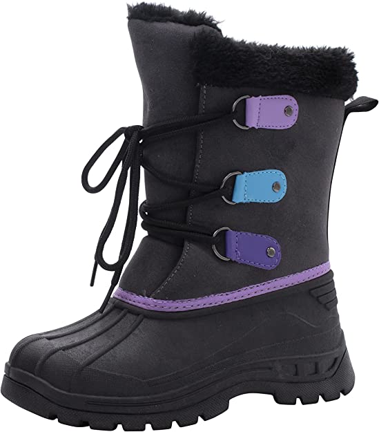 AQUAKIX Schwarze Schneestiefel mit Fell (J4)