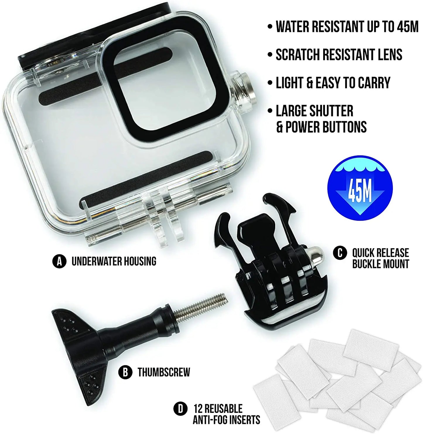 Ultimate Accessory Bundle for GoPro HERO 9 HERO 10 HERO 11 + EXT BATT + Housing Ultimaxx