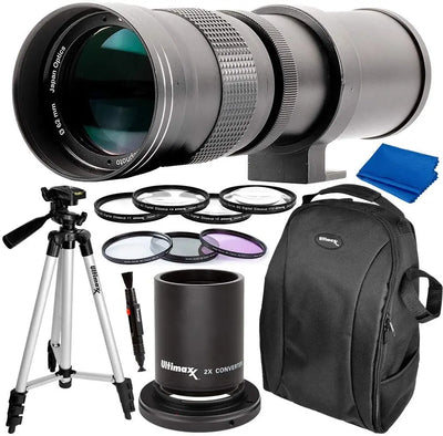 Ultimaxx 420-800mm f/8 Telephoto Zoom Lens Bundle for Canon 90D 80D 70D T7i SL2 Ultimaxx