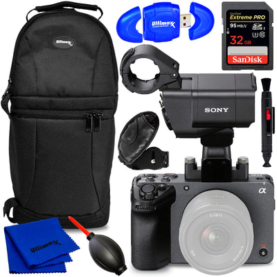 Digitale Kinokamera Sony FX30 mit XLR-H1-Griffeinheit – 8-teiliges Zubehörset