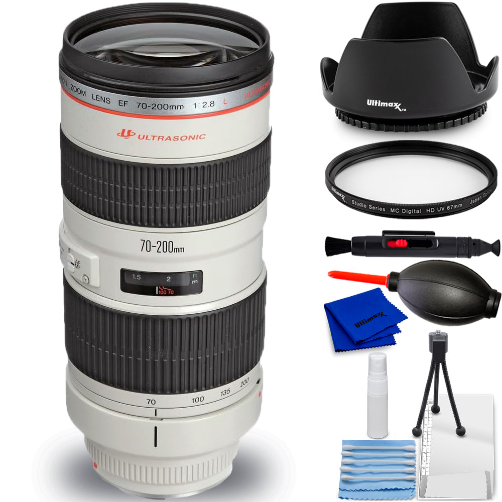 Canon EF 70-200mm f/2.8L USM Telephoto Zoom Lens 2569A004 - 7PC Accessory Bundle