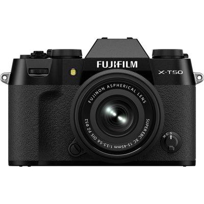 FUJIFILM X-T50 Spiegellose Kamera mit XC 15-45mm Objektiv (Schwarz) Zubehörpaket