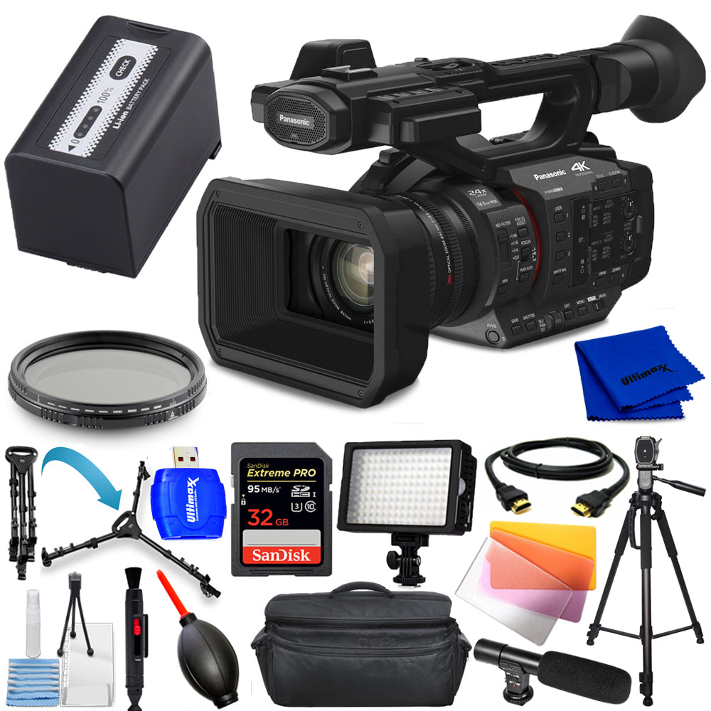 Panasonic HC-X2 4K-Camcorder – 12-teiliges Zubehörpaket