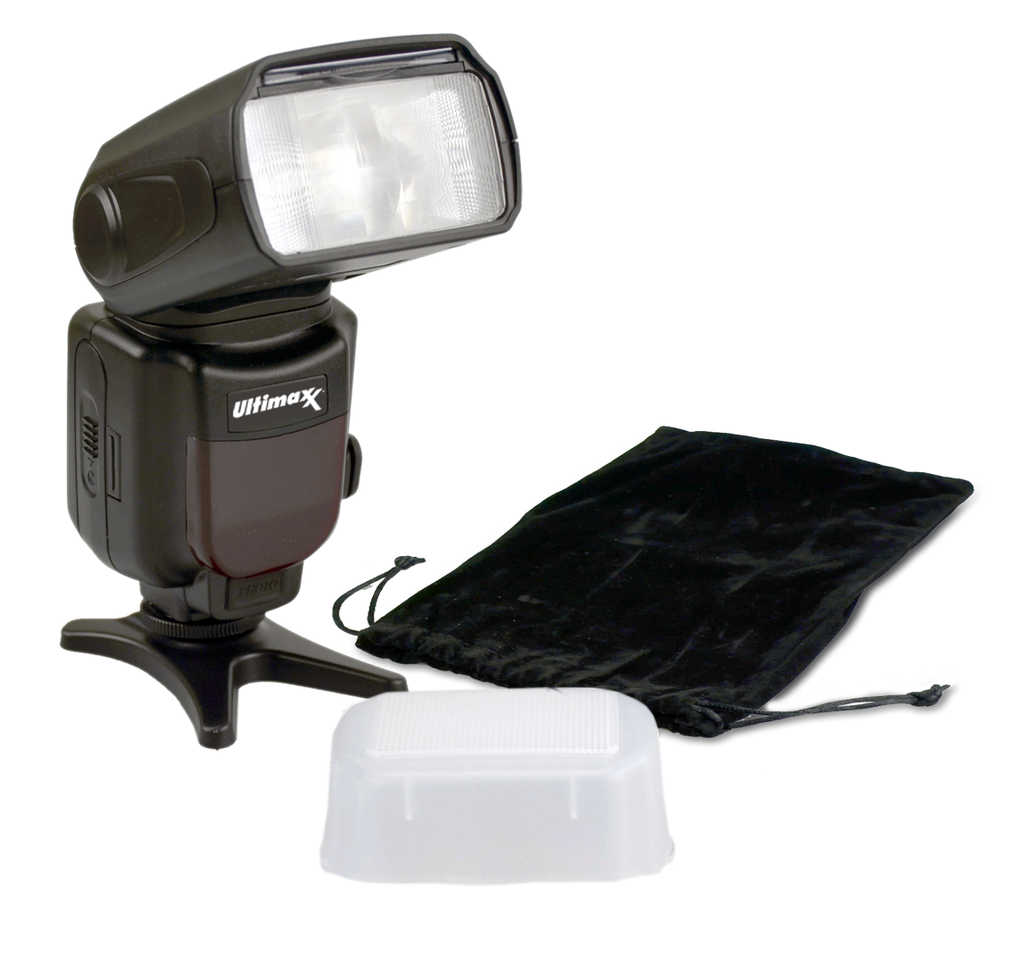 Universal Auto Flash w/ LCD Display by Ultimaxx, Slave Mode, Carry Pouch