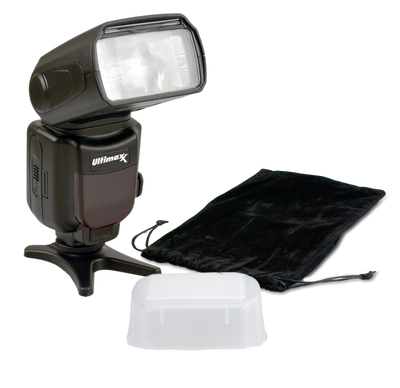 Universal Auto Flash w/ LCD Display by Ultimaxx, Slave Mode, Carry Pouch