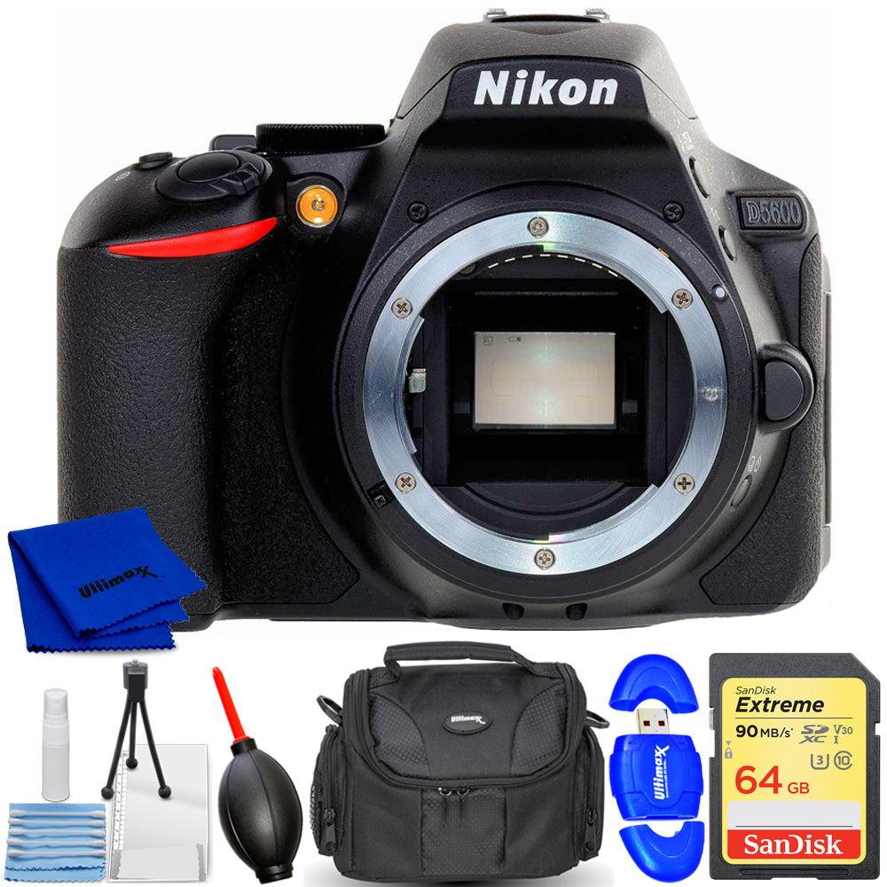 Nikon D5600 24,2 MP DSLR-Kamera (nur Gehäuse) 1575 – 7-teiliges Zubehörpaket