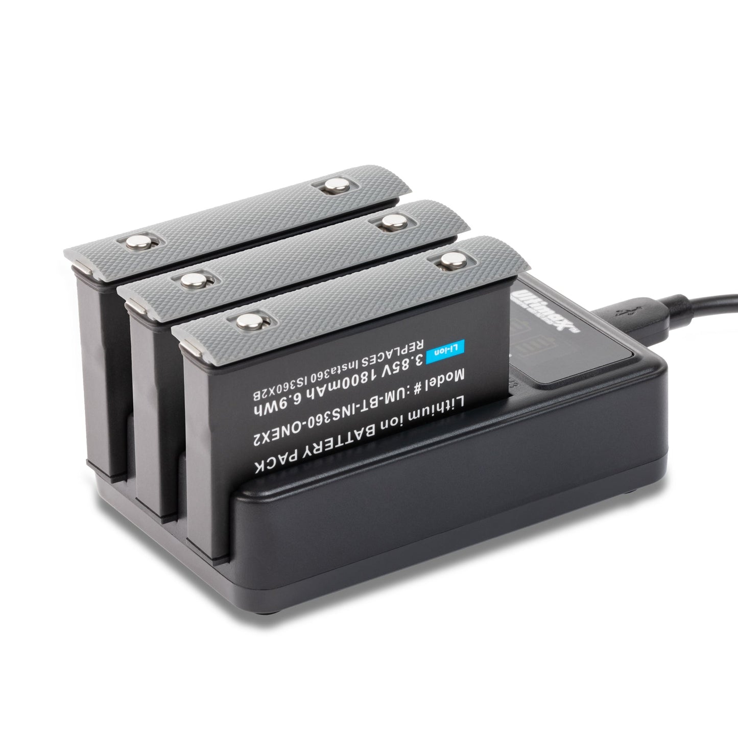 Ultimaxx Triple 3-Channel Charger Station for Insta360 One X2 with LED Display Ultimaxx