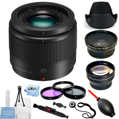 Panasonic Lumix G 25mm f/1.7 ASPH. Lens H-H025K + Telephoto and Wide Angle Kit