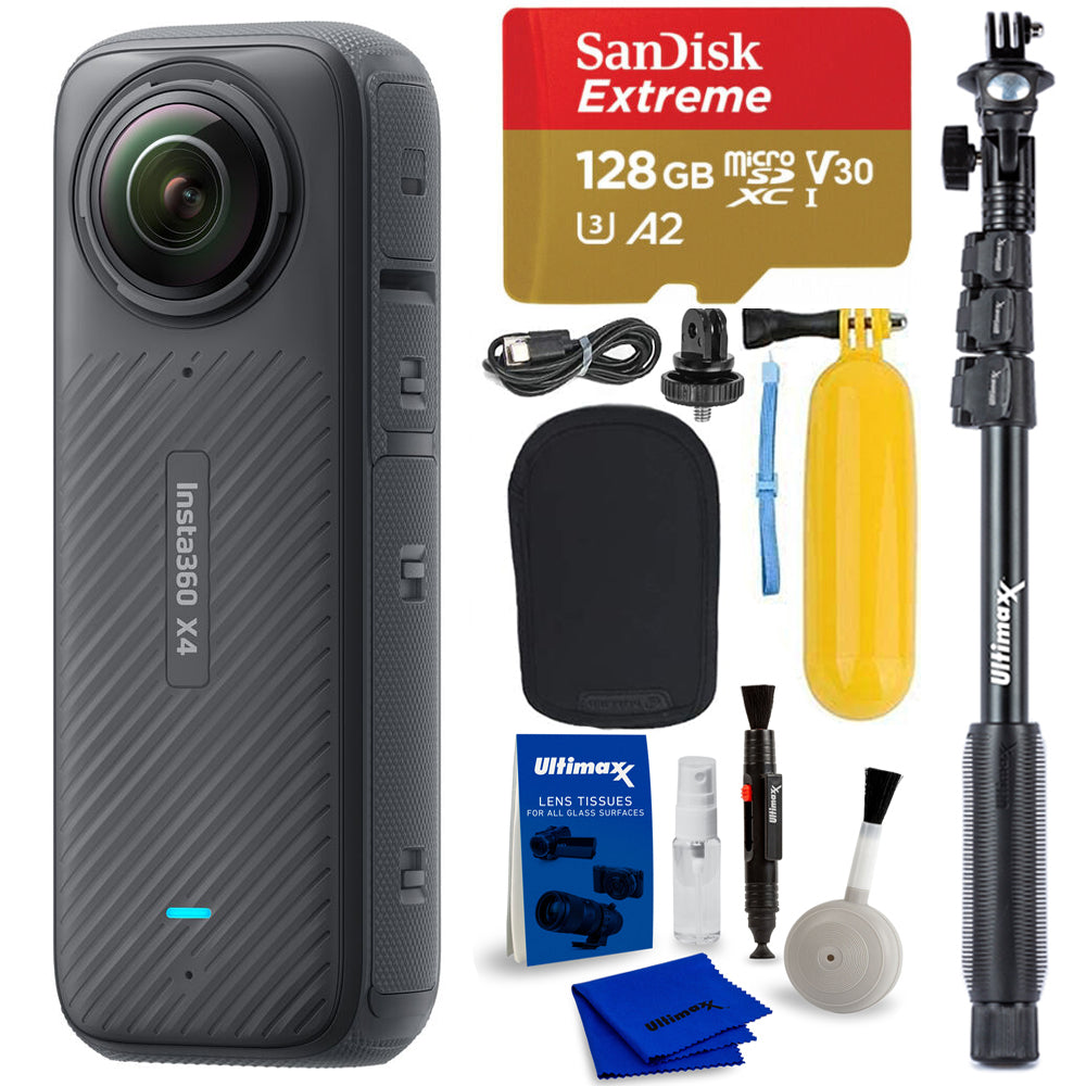 Insta360 X4 ONE X4 8K 360 Action-Kamera IN360ONEX4 – 6-teiliges 128-GB-Zubehörpaket