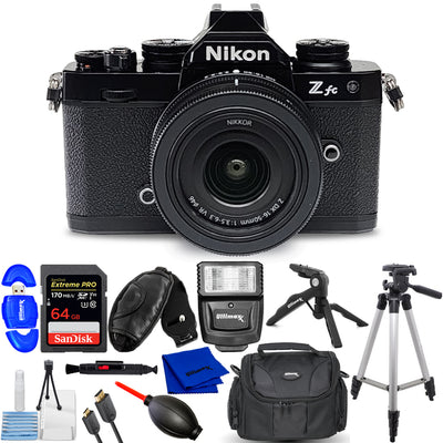 Spiegellose Nikon Zfc-Kamera und NIKKOR Z DX 16–50 mm VR-Objektiv, schwarz, 12er-Paket