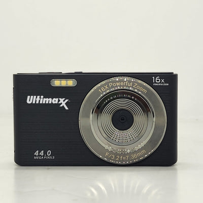 Ultimaxx 44MP Digital Compact Camera with 16x Digital Zoom w/ 32GB Card - Perfect Gift for Kids