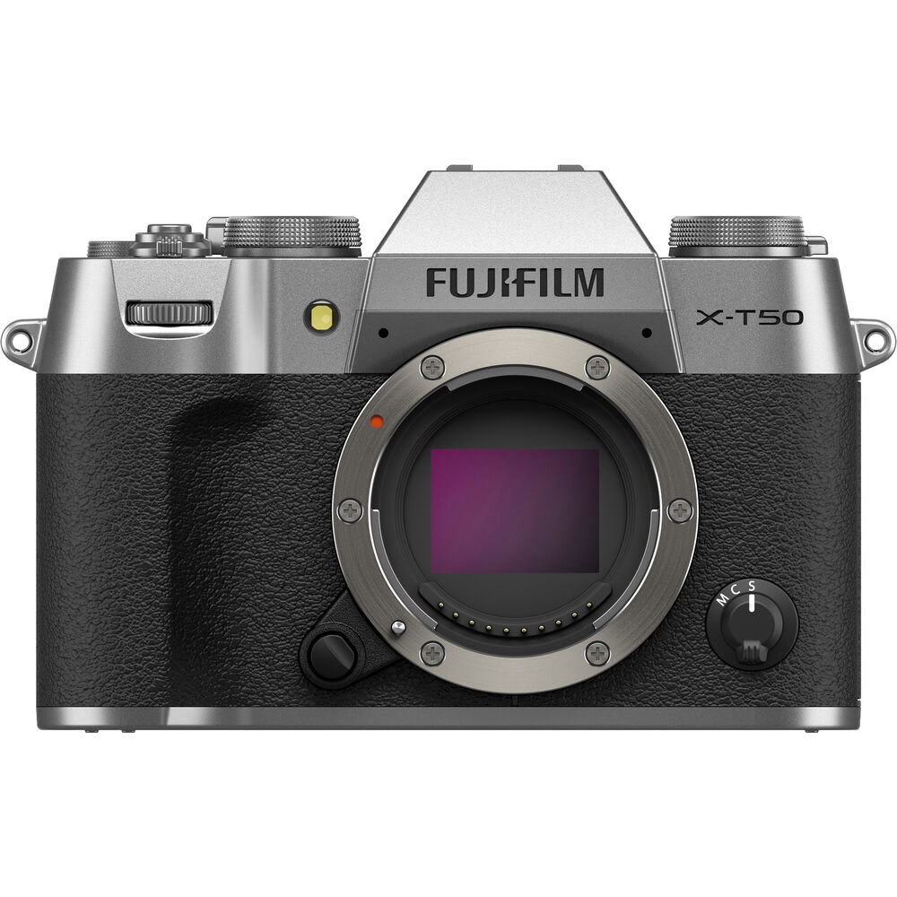 FUJIFILM X-T50 spiegellose Kamera (Silber) 16828313 - 7-teiliges Zubehörpaket