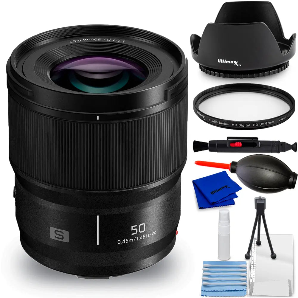 Panasonic Lumix S 50mm f/1.8 Lens S-S50 - 7PC Accessory Bundle Panasonic